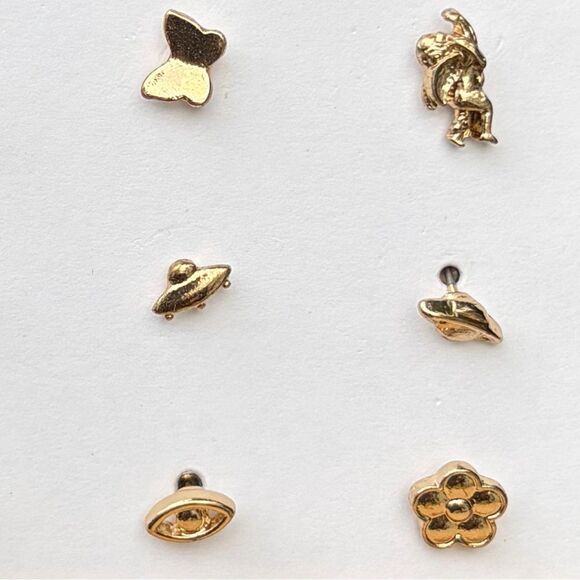 NWT New Urban Outfitters UO Gold Stud Icon Earring Set 12 earrings Mix & Match - Picture 3 of 5